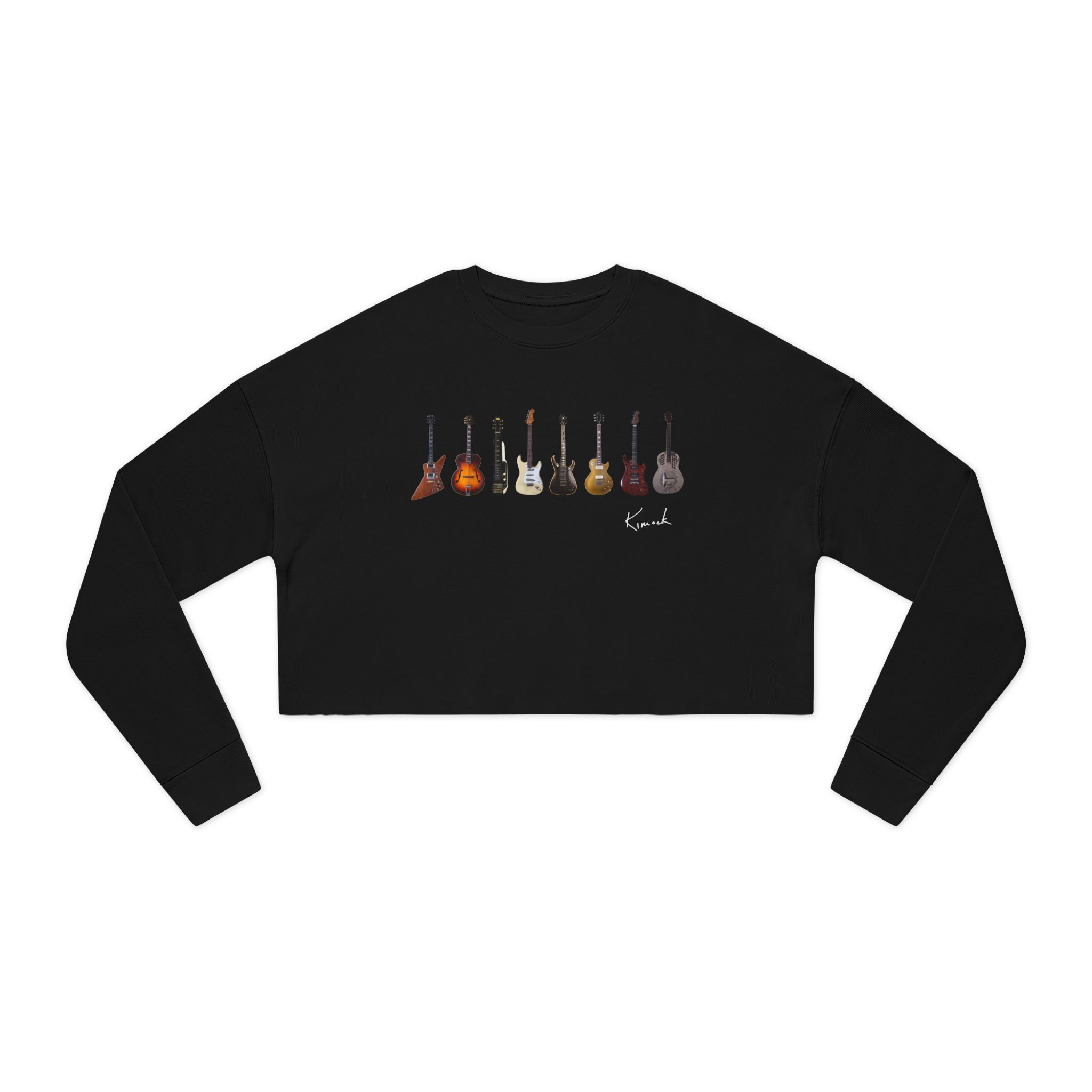 Electric Guitar Pattern Print Women Crewneck Sweatshirt